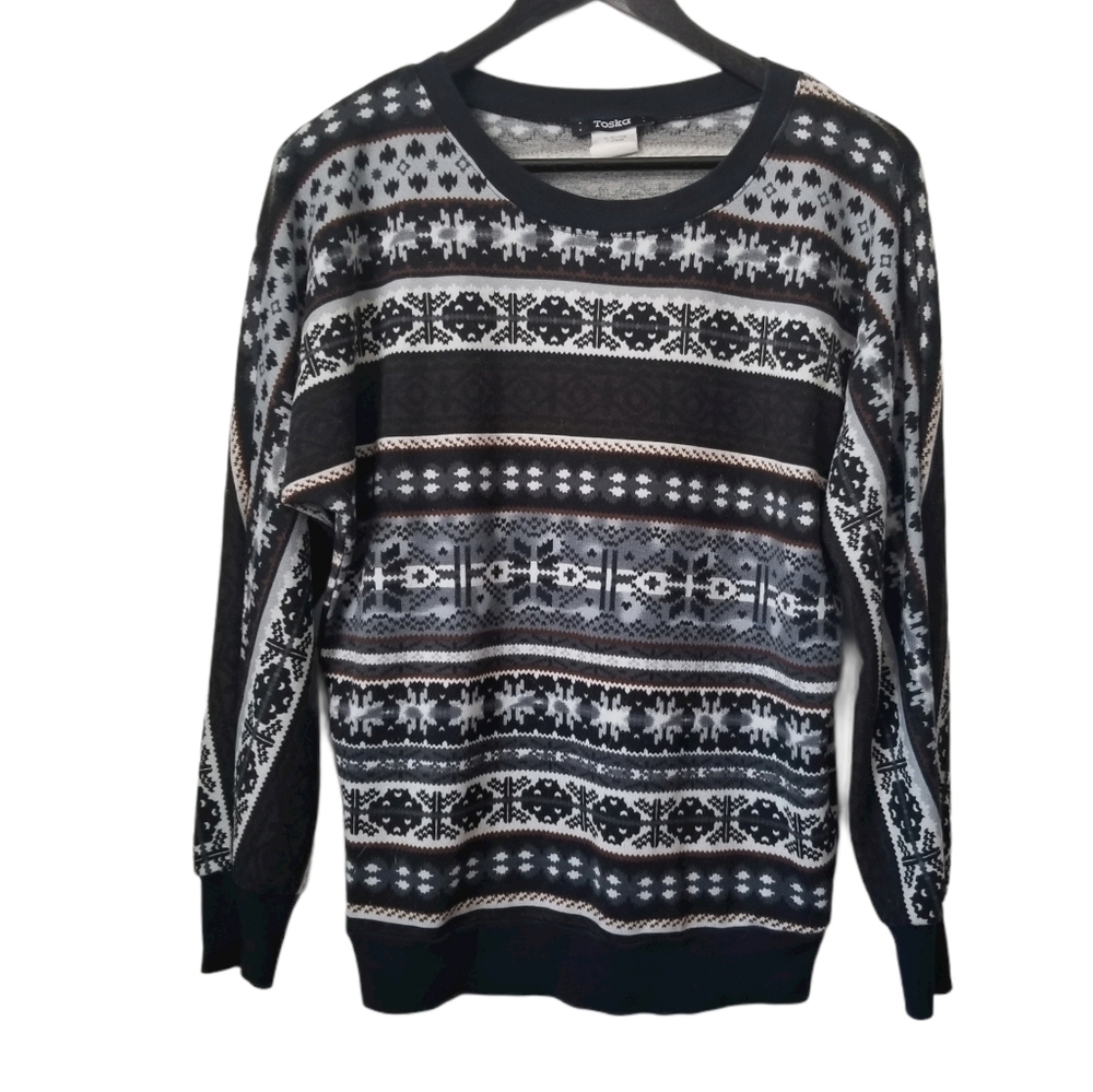 Vintage Toska women's western print dolman sleeve top